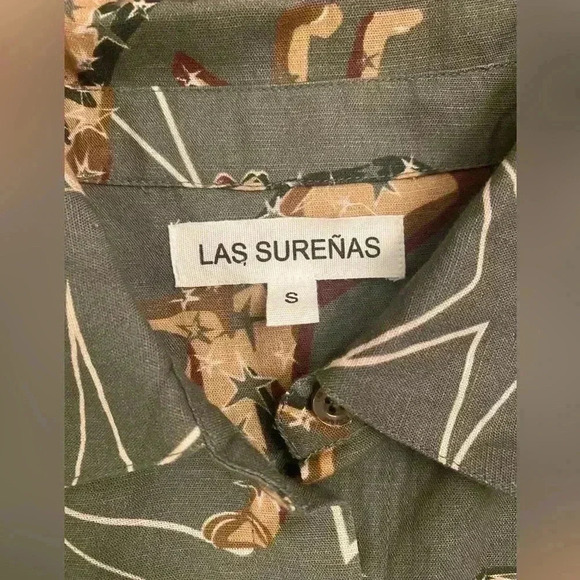 LAS SUREÑAS SHIRT LEOPARD STAR GREEN - Picture 6 of 10